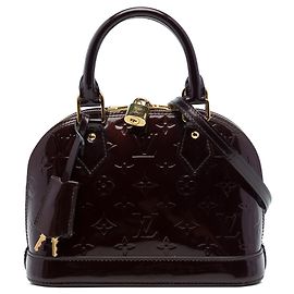 Bolso Satchel Alma BB Louis Vuitton Monogram Vernis Morado