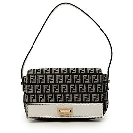 Borsa a tracolla Fendi Zucchino Canvas nera
