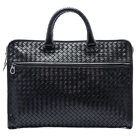 Black Bottega Veneta Nappa Intrecciato Briefcase Business Bag