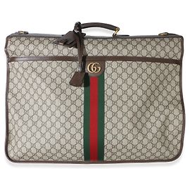Gucci Beige GG Supreme Canvas Textured Dollar Calfskin Web Ophidia Savoy Garment