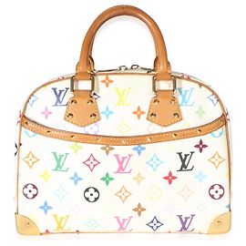 Louis Vuitton Vintage White Multicolore Monogram Canvas Trouville