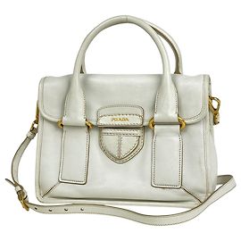 Borsa a mano Prada in pelle bianca