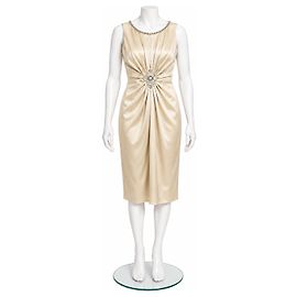 Jenny Packham Abito midi Jane in seta impreziosito - Champagne
