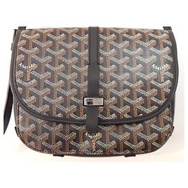 Goyard Belvédère PM Borsa a Tracolla Tela Marrone Pelle Nera