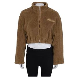 Khaite Brown Fitted Bomber Jacket Sz. M Gebraucht