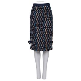 Louis Vuitton blauer Woll-Midirock Sz.36 gebraucht