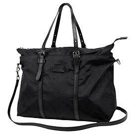 Borsa Tote Gucci in nylon nero e pelle