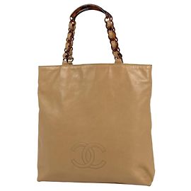 Chanel Tote Bag aus beigem Leder