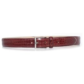 Santoni, Gürtel aus braunem Krokodilleder