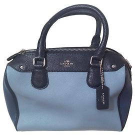 Borsa Coach in pelle blu e azzurro