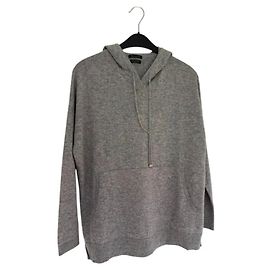 Massimo Dutti Sudadera con Capucha de Cashmere Gris