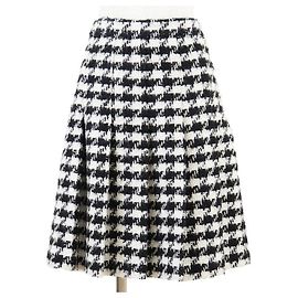 Céline Gonna plissettata CELINE in misto lana pied-de-poule