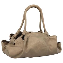 LOEWE Nappa Aire Anagram Hand Bag Leather Gold