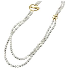 Collana Chanel a doppio giro di perle finte