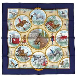 Hermès Lenço Hermes Carre 90 Auteuil en Mai