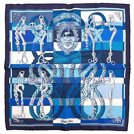 Hermès Foulard di seta Hermes Petit Carré Della Cavalleria