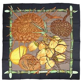 Hermès Foulard di seta Hermes Carre 90 Jardin Creole