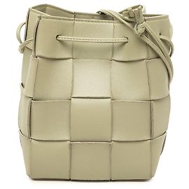 Bottega Veneta Small Nappa Maxi Intrecciato Cassette Bucket Bag Braun