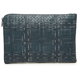 Bottega Veneta Porta documenti Metropolis in Nappa Intrecciato blu