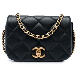 Chanel Black Mini Quilted Calfskin Nailed CC Flap