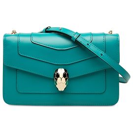 Bulgari Bvlgari Serpenti Forever Chain Crossbody en cuir de veau bleu