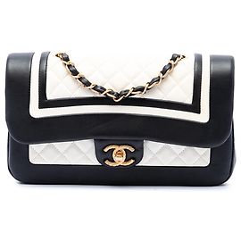 Chanel Black Paris Cosmopolite Small Bicolor Textured Lambskin Flap