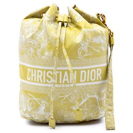 Bolsa con cordón DiorTravel en tejido técnico Toile de Jouy Dior amarillo