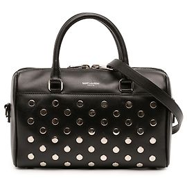 Autre Marque Borsa Classic Duffle Satchel Baby in pelle nera borchiata di Saint Laurent