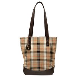Burberry Beige Haymarket Check Canvas Tote