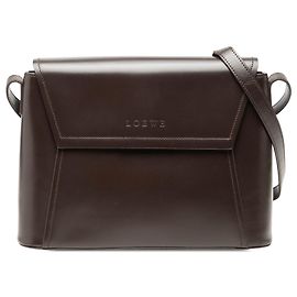 Borsa a tracolla LOEWE in vitello liscio marrone con patta logo