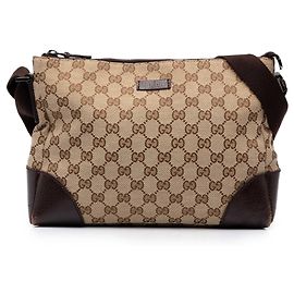 Borsa a tracolla Gucci in tela GG beige