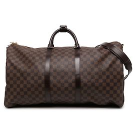 Louis Vuitton Brown Damier Ebene Keepall Bandouliere 55