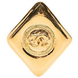 Spilla Chanel Gold CC placcata oro a forma di rombo