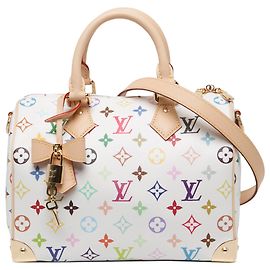 Louis Vuitton White Takashi Murakami Monogram Multicolore Speedy Bandouliere 25