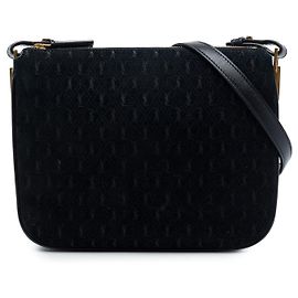 Autre Marque Saint Laurent Bolso bandolera de gamuza negra con monograma integral