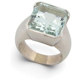 Autre Marque COCKTAILRING RADIANT-SCHLiff AQUAMARIN 13CT 54 IN 18K WEISGOLD 13.7 GR RING