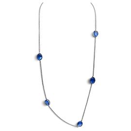 COLLANA BACCARAT SAUTOIR INCROCIATA 2812593 PIETRE BLU ARGENTO 925