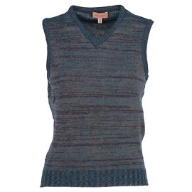 Autre Marque Chaleco Romeo Gigli de lana verde cerceta y bronce