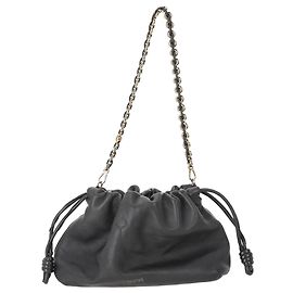 Borsa a pochette Loewe Flamenco Medium in pelle di vitello nappa nera