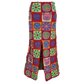 Moschino Couture Maxirock aus Crochet-Patchwork aus multicolore Baumwolle