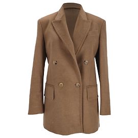 Max Mara Olimpia zweireihiger Blazer aus braunem Kamelhaar