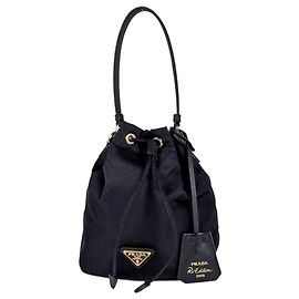 Borsa Prada in nylon e pelle nera