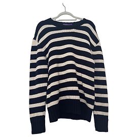 Ralph Lauren Gestreifter Pullover aus Baumwolle in Marineblau und Weiß
