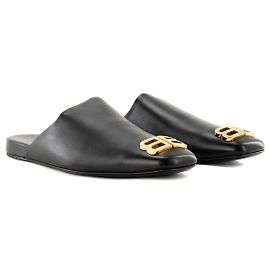 BALENCIAGA - Mules Balenciaga Cosy BB in pelle liscia nera (T40)