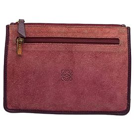 Portafoglio Vintage Loewe con zip c. fine anni '90 Burgundy Pink