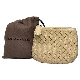 Pouch Vintage Bottega Veneta Intrecciato in pelle intrecciata Cream