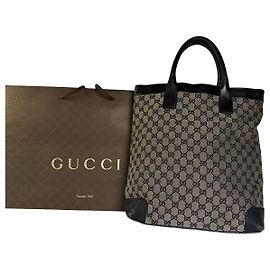 Bolso Tote Vintage Gucci GG Monogram Canvas Finales de los 1990 Beige Brown