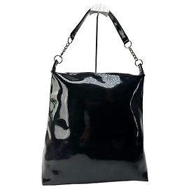 Comme Des Garcons Bolso Tote Vintage Comme des Garçons de cuero charol Negro Plata