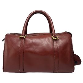 Borsa strutturata Vintage Cartier Must de Cartier con manico superiore Fine anni 1990 Burgundy