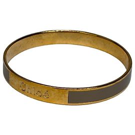 Vintage Chloé Armreif mit Emaille-Einlage Gold Taupe